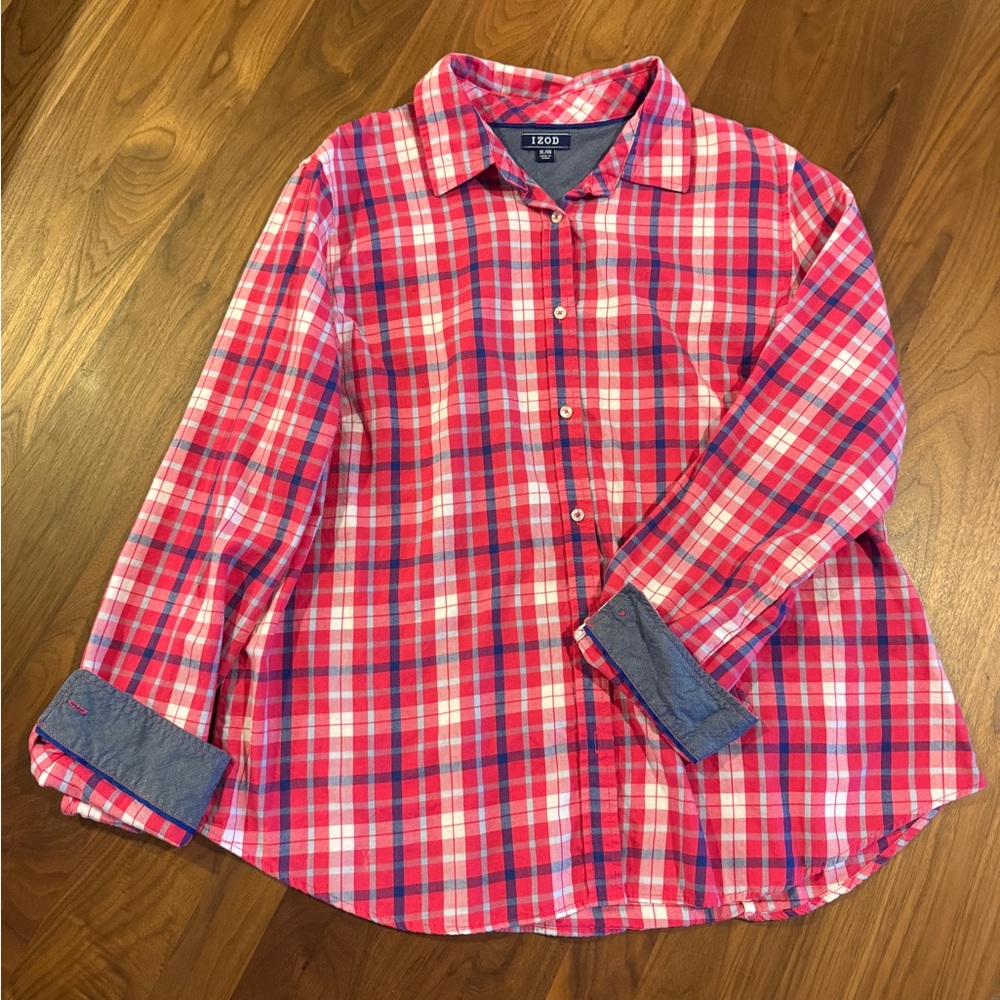 Izod Vibrant Plaid Button-Up Shirt